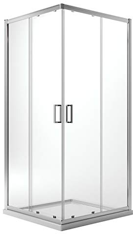 Idralite Eckeinstieg Duschkabine Rechteckig 90x75 H198 Transparent 6mm Glas Mod. Ready