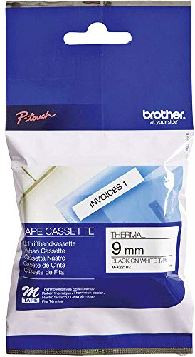 Brother M-K221, nicht laminiert Schriftband 9mm weiß/schwarz P-touch 55/65/75/85/110/BB4