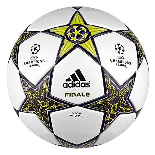 adidas Fussball Final 12 OMB Champions League, white/lab lime f12/dark violet f12, 5, W43107,