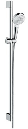 hansgrohe Crometta Set doccia 1 getto EcoSmart 9 l/min con asta doccia 90 cm, bianco/cromo, 26539400