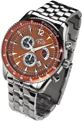 Alpine Mountaineer Koenigsspitze KS-Br Elegante Herrenuhr Massives Gehäuse