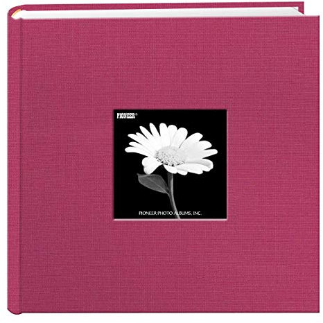 Pioneer Fotoalbum mit Fotofächern und Fotorahmen-Einband aus Stoff hellrosa