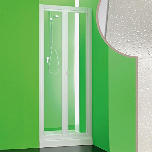 Forte: Box Doccia Skipper Apertura a Libro, PVC, Pannell in acrilico, Regolabile, Elevata stabilità, Chiusura magnetica, Kit completo, 76/81L, 80P x 190H cm, Bianco