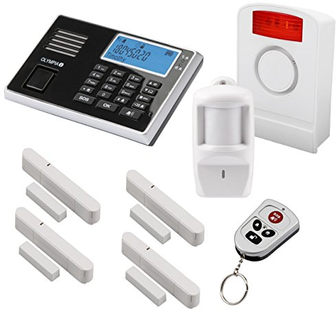 Olympia Protect 9061 Funk-Alarmanlage Super Set GSM Smat mit App Kabellos Fenster & Tür Einbruchmeldeanlage mit Bewegungsmelder für Haus & Wohnung Drahtlos Alarmsystem Hausalarm mit Fernbedienung