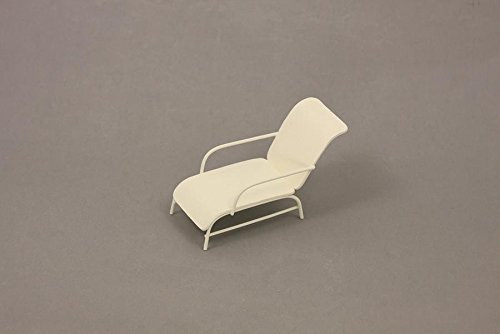 Unbekannt Miniatur Modell Minigarten, Liegestuhl, weiß Länge ca. 10cm