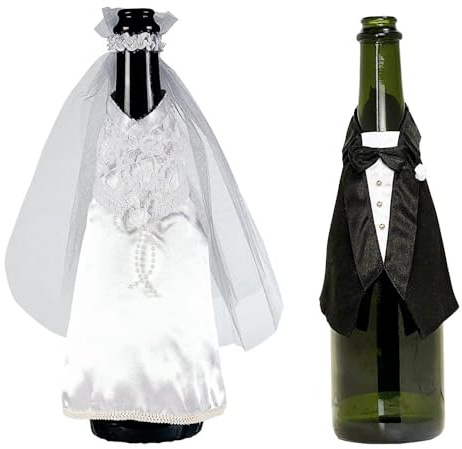 Amscan - 355001 - Décoration de Fête - Bouteille de Champagne-Mariés
