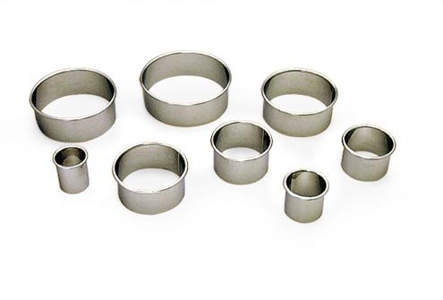 Gobel - Ausstechförmchen rund gerillt - Rollrand - Edelstahl -Ø40 mm h36 mm