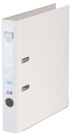 Elba Ordner A4, rado brillant, schmal, veredeltes Papier, weiß, 20 Stück
