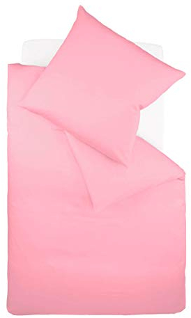Fleuresse Colours Bettwäsche, Uni-Mako-Satin, rosa, 135 x 200 cm