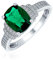 Art Deco Stil 5CT Zirkonia CZ Cocktail Pave Rechteck Grün simuliert Smaragd Cut Statement Verlobungsring für Frauen .925 Sterling Silber