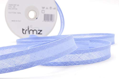 Inastri 14/ 4/ 4 mm Cotton Bias Binding, Blue (Cornflower Blue) 25