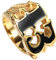 HIJONES Herren Jewellry Number 13 Solide Edelstahl Biker Ring Gold Größe 57
