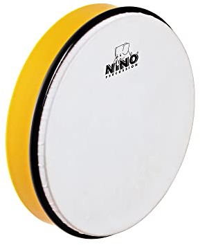 Nino Percussion Hand Drum Instrument - Große Handtrommel für Kinder ab 5 Jahren - Durchmesser 10 Zoll (ca. 25 cm) - Kunststoff, Gelb (NINO5Y)