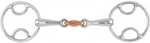 Shires Bevel Bit with Copper Lozenge - Stainless Steel Double Jointed Horse Bit #526 5.5