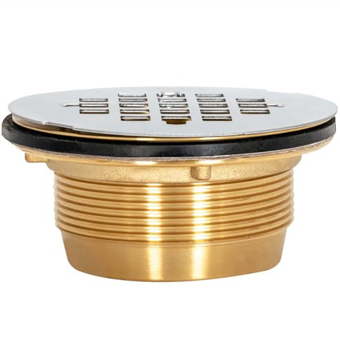 EZ-FLO 0 no Caulk Brass Shower Drain Replacement, White, 2 inch