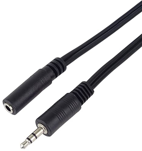 PremiumCord Extension Jack Cable 3.5 mm Length 2 m Jack 3.5 mm Male to Female Aux Headset Audio Extension Cable Shielded Colour Black