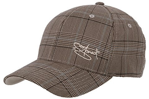Flexfit Basecap Glen Check Unisex mit Stick Classic Logo in Braun/Khaki Größe S/M