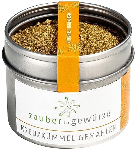 Zauber der Gewürze Kreuzkümmel gemahlen - Cumin-Pulver für die indische, arabische und nordafrikanische Küche, Kreuzkümmelpulver in Top-Qualität und wiederverschließbarer Aroma-Dose, 50 g