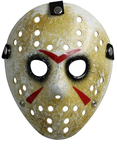 CASACLAUSI Jason Maske Cosplay Halloween Kostüm Maske Requisite Horror Hockey Erwachsene Adult Size Black Eyes