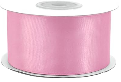 Satinband 38mm x 25m Rolle - FARBAUSWAHL in 3/6/12/18/25/38/50/75/100mm - farbecht & waschbar - Schleifenband für Hochzeit - Geschenkband zum Verpacken Dekorieren Basteln - Rosa 148