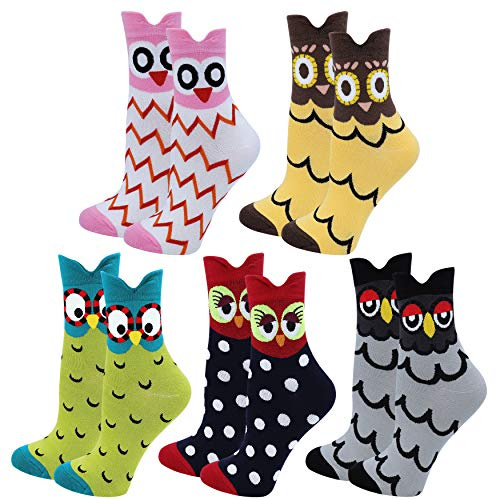 Bienvenu Damen netter eulen-entwurf socken aus baumwolle Multi Color One Size