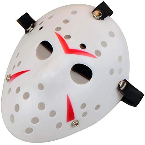 Gmasking Horror Halloween Kostüm Hockey Maske Party Cosplay Requisiten one Size Weiß/Rot