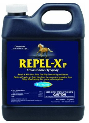Farnam Repel-XPe Emulsifiable Horse Fly Spray Liquid Concentrate Mix with Water, 32 uns One Quart