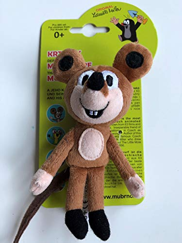 Moravska Ustredna Maus Plüschtier klein, 14cm - Freunde Kleiner Maulwurf – Weiche Mikrovelour-Figur aus den Geschichten mit dem kleinen Maulwurf, ideal zum Kuscheln, kleine Fans!