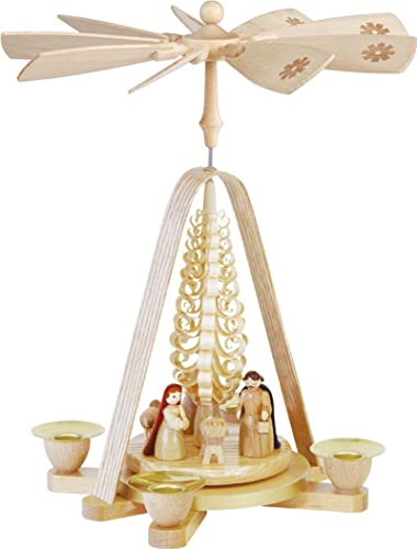 Weihnachtspyramide Erzgebirge Richard Glässer Seiffen Christi Geburt 1-stöckig Natur, 01668
