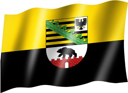 sportfanshop24 Flagge/Fahne Sachsen-Anhalt Staatsflagge/Landesflagge/Hissflagge mit Ösen 150x90 cm, sehr Gute Qualität