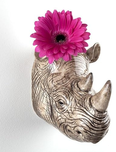 Quail Ceramics Wandvase, Nashorn