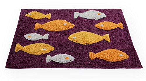 Haus und Deko Badezimmer Teppich eckig Fisch Duschvorleger Badematte Badteppich Badvorleger #1552 lila violett 60x120 cm