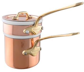 Mauviel M'Tradition 2703.14 Kochtopf Wasserbad 14 cm, Bronzestiel