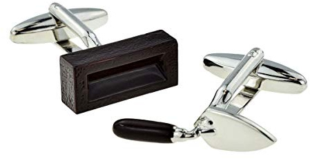 Builder or Bricklayers Coloured Brick & Trowel Cufflinks Presented in a Cufflink Box
