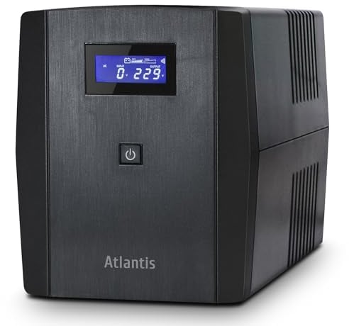 Atlantis OnePower S2001, UPS Line Interactive 2000VA/1200W, AVR, Onda PseudoSinusoidale, 4 prese IEC+1 presa Schuko, 2 Batterie 12V 10Ah, Licenza software UPSilon 2000 inclusa