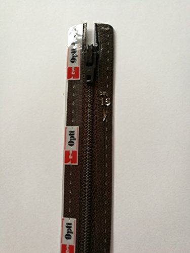 Opti S40-15-00881 Reißverschluss, 100Prozent Polyester, 00881 Braun, 15cm