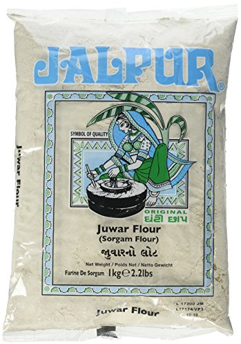 JALPUR MILLERS Stone Ground Sorghum Flour is a Premium Quality Jowar Atta, 1kg pack, Rich in fibre, iron and protein. Ideal for Bhakri, Roti, Chapati, and baking - Healthy Indian Millet Flour.