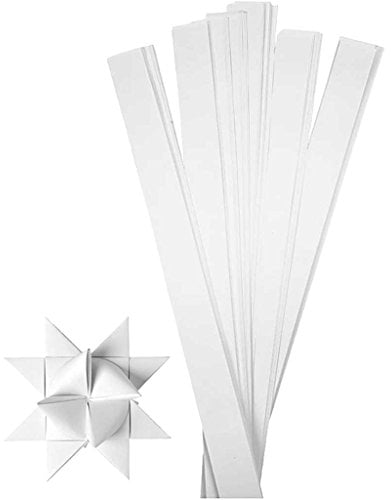 Creativ Company 20717 Papierstreifen zum Falten von Sternen, 100 Stück, Weiß