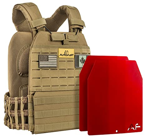 AmStaff Fitness Tactical Adjustable Weighted Vest (14 Pounds)