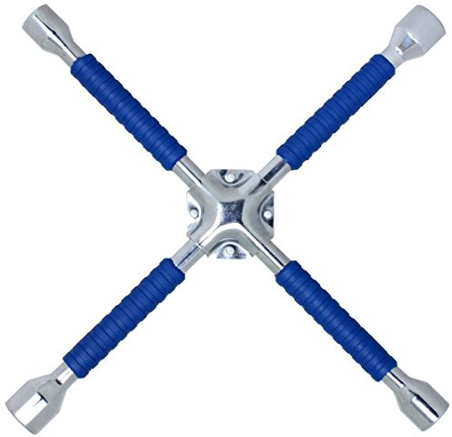 CARTMAN 16 Inch Universal Heavy Duty Lug Wrench Non Slip 4 Way Tire Iron Wrench