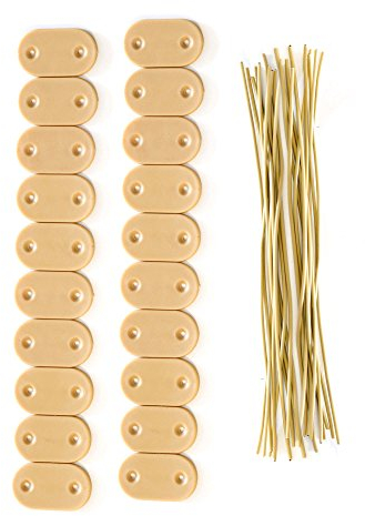 jarolift Befestigungskit für Sichtschutzmatten Sichtschutzzaun, Clips & Drahtschlaufen, Witterungsbeständig, Bambus, 40er Pack