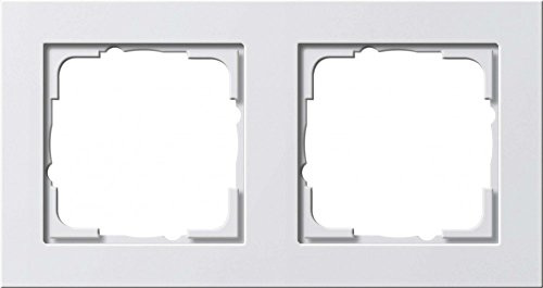 GIRA 021222 Abdeckrahmen 2‑fach E2 Reinweiß matt | Rahmenabdeckung für Schalter & Steckdosen | kompatibel mit Gira E2 & System 55 Einsätzen | bruchsicher Thermoplast | Profi Elektroinstallation