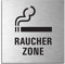 Schild Raucher-Zone Türschild 120 x 120 mm Türschild Aluminium selbstklebend Nr.17148-S