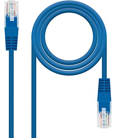 Nanocable 10.20.0402-BL - Cavo di rete Ethernet RJ45 Cat. 6 UTP AWG24, blu, 2 mts