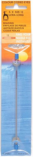 Pony Coded Eye Needles: Ultra Long Beading 12, Multi-Colour