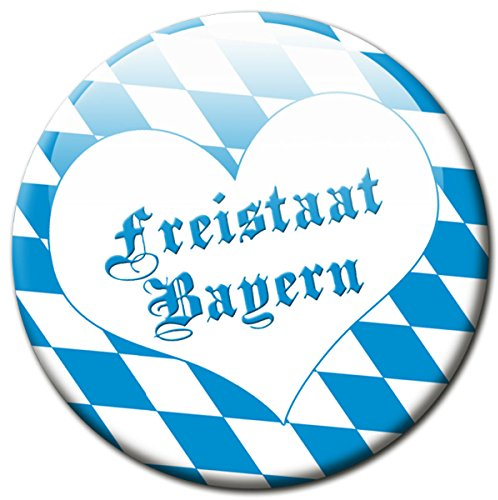 Kühlschrankmagnet Flagge Bayern mit Herz Geschenk Magnet Fan Länder Souvenir für Magnettafel stark groß Ø 50 mm