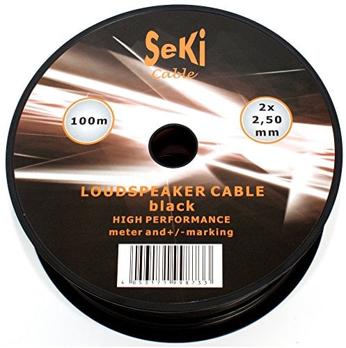 SeKi Cable para altavoces (2 x 2,50 mm², 100 m), color negro
