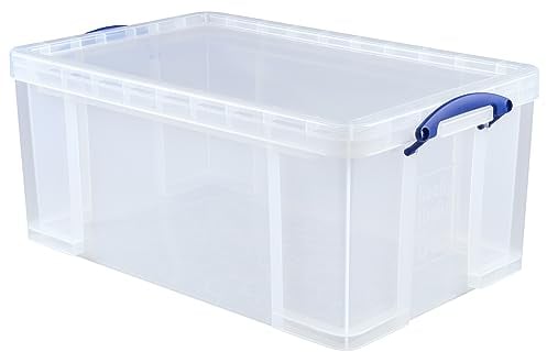 Really Useful Box 64 Litre Transparent Home Shelving Storage Kitchen Home New Durable 710mm x 440mm x 310mm