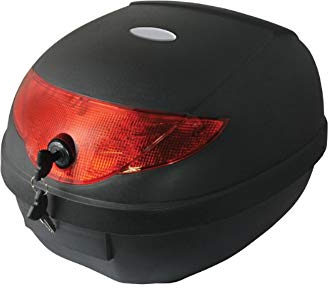 BIKE IT BikeTek 24L Motorcycle Top Box Scooter Luggage Top Case 24L Helmet Storage With Universal Fitting Plate