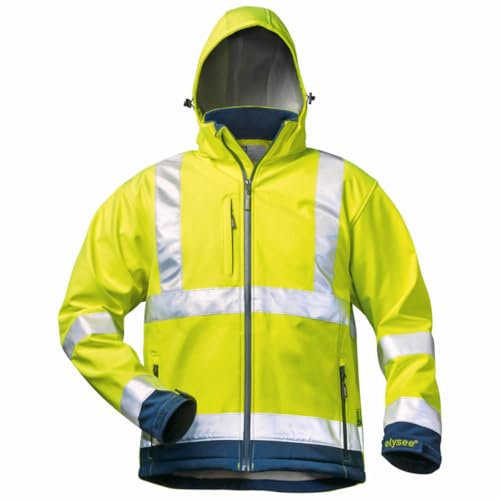 *SAM* WARNSCHUTZ-SOFTSHELLJACKE ELYSEE GELB/MARINE, EN 471/3